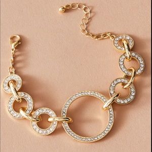 NEW RHINESTONE ROUND CHAIN BRACELET